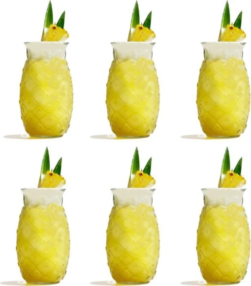 Merkloos Beker - Glas Ananas - 6 Stuks - Zomer - Cocktail -400ml -Kookwaren Verkoop 1053x1200 3