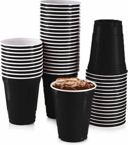 Merkloos Black Cups - 50stuk(s) - 475ml - Party Cups - Beerpong - Drankspel - Beerpong Bekers - Plastic Bekers -Kookwaren Verkoop 1054x1200 4