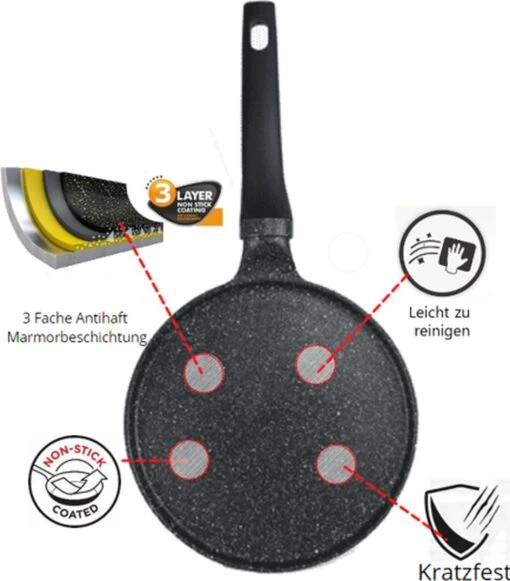 Cheffinger Pannenkoekenpan - Antiaanbaklaag - Krasbestendig - 28cm -Kookwaren Verkoop