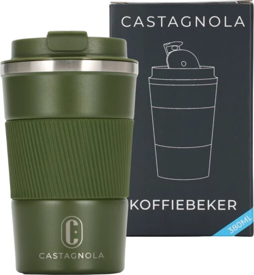 Castagnola Design RVS Koffiebeker To Go - Groen - 380ml - Thermosbeker - Theebeker -Kookwaren Verkoop 1109x1200 1