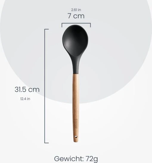 Hescom Siliconen Gesloten Opscheplepel Met Anti-aanbaklaag - Keukengerei Met Ergonomisch Design - Hittebestendige Serveerlepel - Vaatwasservriendelijk -Kookwaren Verkoop 1116x1200 2