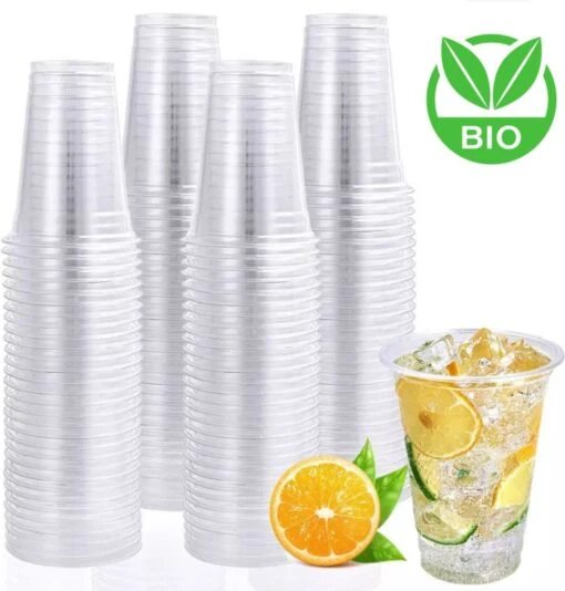 Bio Plastic Bekers - 140 Stuk(s) - 250 Ml - Transparant - Cups - Plastic Glazen - Kerst Servies -Kookwaren Verkoop 1145x1200 1