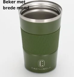 Castagnola Design RVS Koffiebeker To Go - Groen - 380ml - Thermosbeker - Theebeker -Kookwaren Verkoop 1154x1200 2