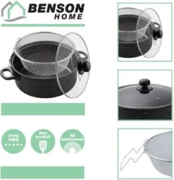 Benson Frituurpan Met Korf - Ø 26 Cm - Carbonstaal Met Marmer Coating -Kookwaren Verkoop 1162x1200 1