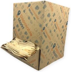 750 Stuks Houten Vork In Dispenser Box - Houten Bestek - Vorken - Bio Vorken - Hout In Dispenserdoos - Dispenser Doos Bestek - Karton Dispenser - Papier Dispenser Box Met Bestek - Cutlery - Biologisch Afbreekbaar - Milieuvriendelijk - FSC - Wegwerp -Kookwaren Verkoop 1185x1200 5