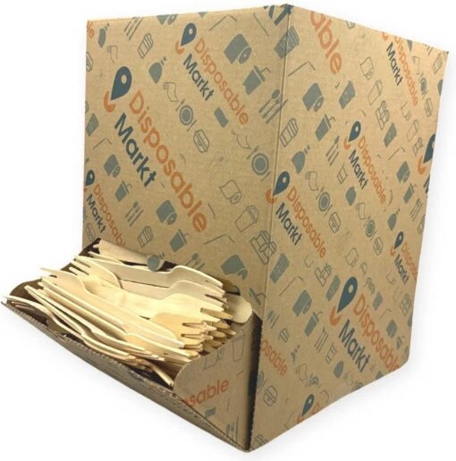 750 Stuks Houten Vork In Dispenser Box - Houten Bestek - Vorken - Bio Vorken - Hout In Dispenserdoos - Dispenser Doos Bestek - Karton Dispenser - Papier Dispenser Box Met Bestek - Cutlery - Biologisch Afbreekbaar - Milieuvriendelijk - FSC - Wegwerp -Kookwaren Verkoop 1185x1200 5