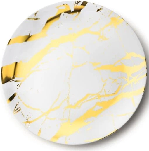 50 Marble Design Herbruikbare Feest Borden 6" - Goud En Wit Premium Borden - Verjaardag, Feesten, Bbq Enz - Wegwerp Ronde Borden -Kookwaren Verkoop 1189x1200 6