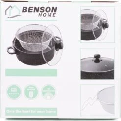 Benson Frituurpan Met Korf - Ø 26 Cm - Carbonstaal Met Marmer Coating -Kookwaren Verkoop 1195x1200