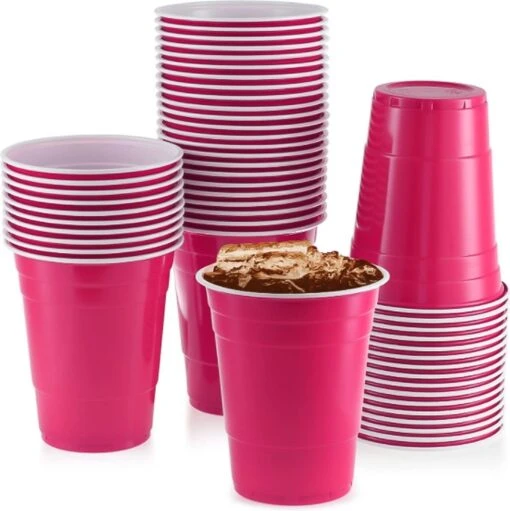 Merkloos Pink Cups - 50stuk(s) - 475ml - Party Cups - Beerpong - Drankspel - Beerpong Bekers - Plastic Bekers -Kookwaren Verkoop 1197x1200 15