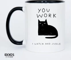 I Work Hard Kat Mok - Katten - Juf Cadeau - Meester Cadeau - Verjaardagscadeau - Cadeau - Verjaardag Cadeau Man - Cadeau Voor Man - Cadeau Voor Vrouw - Mokken - Theeglazen - Koffiekopjes -Kookwaren Verkoop 1200x1004 2