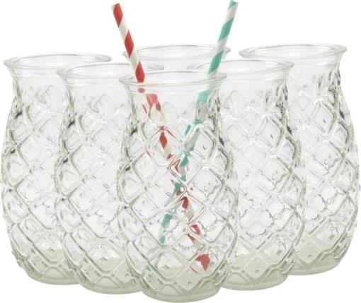 Merkloos Beker - Glas Ananas - 6 Stuks - Zomer - Cocktail -400ml -Kookwaren Verkoop 1200x1009 1