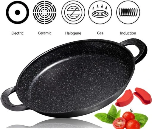 CUILINA Paella Pan 40 Cm– Duitse GREBLON Antiaanbaklaag Marmer Coating - Voor Inductie En Alle Warmtebronnen - Met Afneembare Siliconen Handvatten. -Kookwaren Verkoop 1200x1018 1