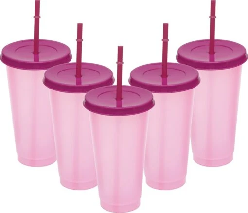 Herbruikbare Bekers Met Rietje En Deksel Van Plastic – Starbucks Design – Drinkbekers Met Rietje – Kleur Veranderende Beker – 5 Pack -Kookwaren Verkoop 1200x1031 2