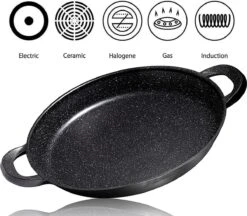 CUILINA Paella Pan 40 Cm– Duitse GREBLON Antiaanbaklaag Marmer Coating - Voor Inductie En Alle Warmtebronnen - Met Afneembare Siliconen Handvatten. -Kookwaren Verkoop 1200x1048 1