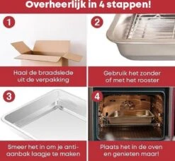 YUGN COMBI Set Braadslede Ovenschaal Combi Braadslee Oven Set - 2x Braadslede Met Rooster Voor Ovengerechten - 36x27x7CM En 40x30x7CM En Inclusief Bakkwast - Cadeau- Cadeautip -Kookwaren Verkoop 1200x1108 4