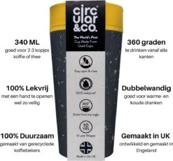 Circular&Co. Herbruikbare To Go Koffiebeker (rCUP) Zwart/geel 12oz/340ml -Kookwaren Verkoop 1200x1119 7