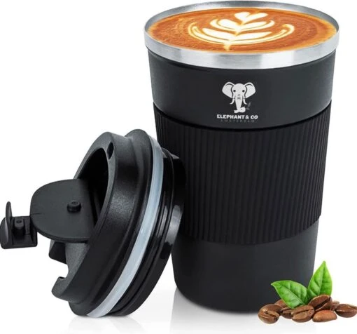 Elephant & Co Dubbelwandige Reisbeker - Koffie To Go - Duurzaam - Herbruikbaar - 380ml - -Kookwaren Verkoop 1200x1121 6