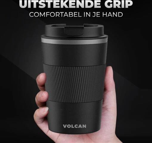 Volcan RVS Koffiebeker To Go Met Sleeve - Thermosbeker - Theebeker - Coffee - Zwart -Kookwaren Verkoop 1200x1125 8