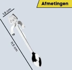 4 Theelepels Hangende Kat - Katten Koffielepel - RVS - Zilverkleurig -Kookwaren Verkoop 1200x1156 2