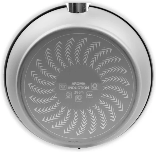 Merkloos Keukenpan Met Deksel En Heeft Een Diameter Van Ø 28 Cm - Luxe Hapjespan Keukenpan Van 28cm Anti-aanbaklaag - Handvat Zwart - Pan Met Deksel -Kookwaren Verkoop