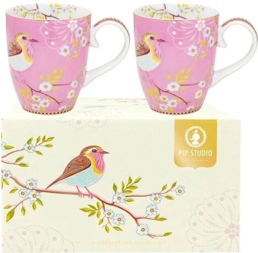 PIP Studio Set Van 2 Pink Early Birds Mugs Large In Gift Box -Kookwaren Verkoop 1200x1173 7