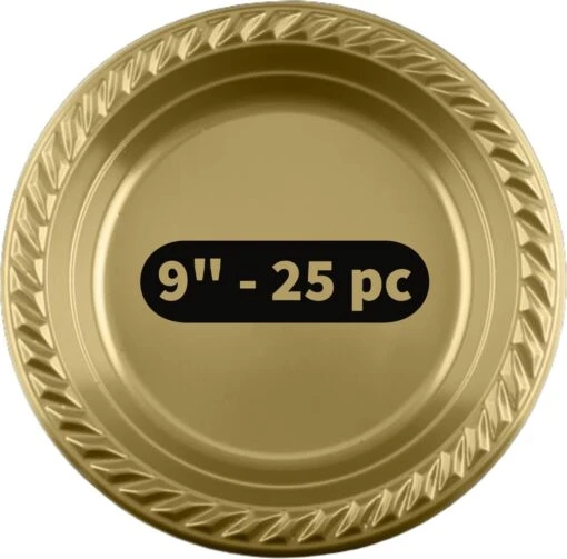 25 PP Borden Goud 22.8 Cm , 9" - Feest / Verjaardag / BBQ Borden - Party Plates Gold -Kookwaren Verkoop 1200x1183 6