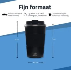 GOAT Outdoor RVS Koffiebeker To Go - Thermosbeker - Theebeker - Reisbeker - Lekvrij - 380ml - Zwart -Kookwaren Verkoop 1200x1185 5