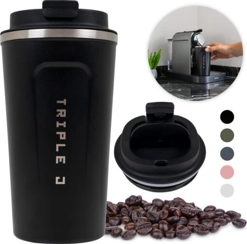 Triple J® Koffiebeker To Go - Thermosbeker - BPA & Lekvrij - 510ml - Zwart -Kookwaren Verkoop 1200x1185 6