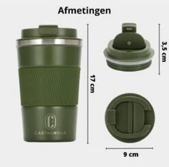 Castagnola Design RVS Koffiebeker To Go - Groen - 380ml - Thermosbeker - Theebeker -Kookwaren Verkoop 1200x1191 16