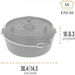 Petromax - Dutch Oven 5,5L/ft 6 - Zonder Pootjes -Kookwaren Verkoop 1200x1191