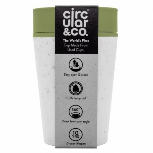 Circular & Co - Travel Mug - Koffiebeker To Go - Coffee To Go Beker - 227 Ml - Crème - Groen - 8oz - Duurzaam -Kookwaren Verkoop 1200x1198 55