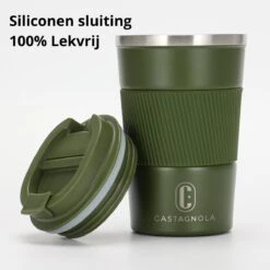 Castagnola Design RVS Koffiebeker To Go - Groen - 380ml - Thermosbeker - Theebeker -Kookwaren Verkoop 1200x1200 1695