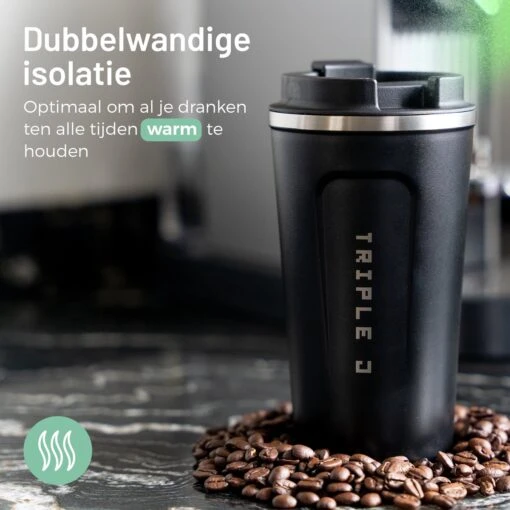 Triple J® Koffiebeker To Go - Thermosbeker - BPA & Lekvrij - 510ml - Zwart -Kookwaren Verkoop 1200x1200 1803