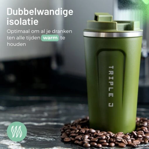 Triple J® Koffiebeker To Go - Thermosbeker - BPA & Lekvrij - 510ml - Groen -Kookwaren Verkoop 1200x1200 1811