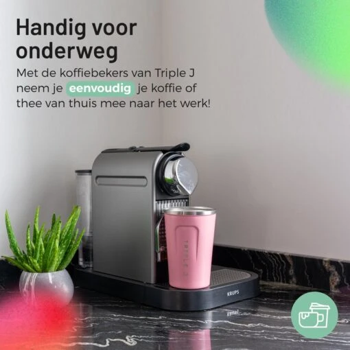 Triple J® Koffiebeker To Go - Thermosbeker - BPA & Lekvrij - 380ml - Roze -Kookwaren Verkoop 1200x1200 1814