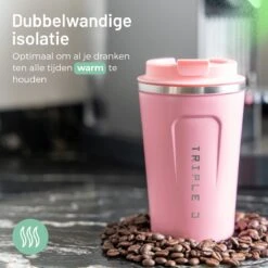 Triple J® Koffiebeker To Go - Thermosbeker - BPA & Lekvrij - 380ml - Roze -Kookwaren Verkoop 1200x1200 1817