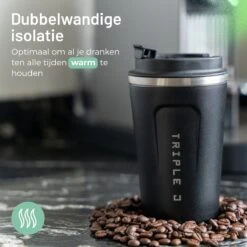 Triple J® Koffiebeker To Go - Thermosbeker - BPA & Lekvrij - 380ml - Zwart -Kookwaren Verkoop 1200x1200 1840