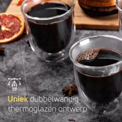 Dubbelwandige ESPRESSO Glazen Van Borosilicaat - Warme En Koude Dranken Kopjes - 70 ML - Set Van 4 -Kookwaren Verkoop 1200x1200 2002