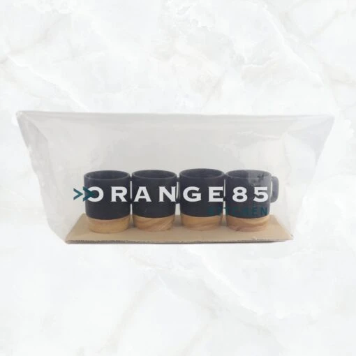 Orange85 Espresso Kopjes - Zwart - Set Van 4 - Met Bamboe Onderzetter - Met Oor - Koffiekopjes -Kookwaren Verkoop 1200x1200 2030