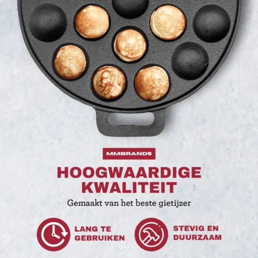 MM Brands Poffertjespan - Poffertjesmaker - Inductie / Oven / BBQ - Inclusief Handvat, Borstel En Vorken -Kookwaren Verkoop 1200x1200 27