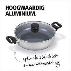 BRABANTIA INDU+ Hapjespan - Keramische Antiaanbaklaag - Met Deksel - Ø 28 Cm - Inductie - Pfas Vrij -Kookwaren Verkoop 1200x1200 537