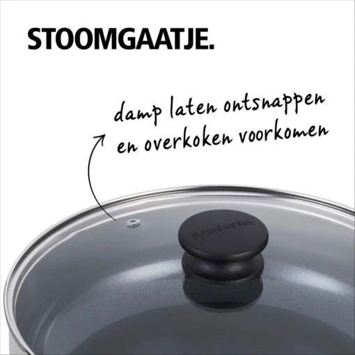 BRABANTIA INDU+ Hapjespan - Keramische Antiaanbaklaag - Met Deksel - Ø 28 Cm - Inductie - Pfas Vrij -Kookwaren Verkoop 1200x1200 539