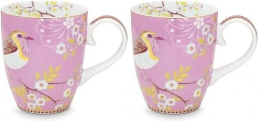 PIP Studio Set Van 2 Pink Early Birds Mugs Large In Gift Box -Kookwaren Verkoop 1200x565 1