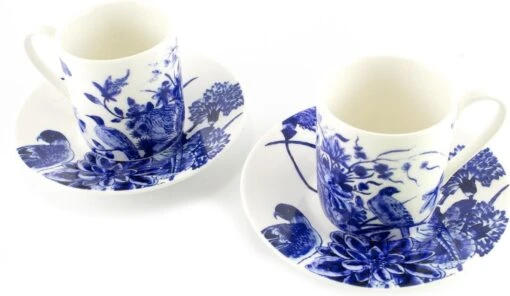 Espresso Set, Delfts Blauwe Vogels, Rijksmuseum -Kookwaren Verkoop 1200x696 6