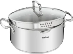 Tefal Duetto+ Pannenset -10 Delig- 5 Pannen - Kookpannenset - Zilver - Afdruipdeksels -Kookwaren Verkoop 1200x893 2