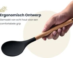 Hescom Siliconen Gesloten Opscheplepel Met Anti-aanbaklaag - Keukengerei Met Ergonomisch Design - Hittebestendige Serveerlepel - Vaatwasservriendelijk -Kookwaren Verkoop 1200x946 4