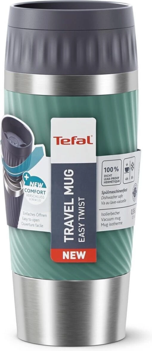 Tefal Travel Mug Easy Twist Thermobeker - Groen - 0,36 Liter -Kookwaren Verkoop