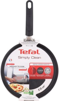 Tefal Simply Clean Pannenkoekenpan - Crêpe Pan Non-stick Coating - Pancake Pan - Titanium - Ø25 Cm - Zwart -Kookwaren Verkoop 709x1200