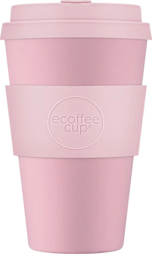 Ecoffee Cup Local Fluff PLA - Koffiebeker To Go 400 Ml - Roze Siliconen -Kookwaren Verkoop