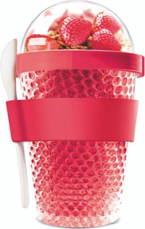 Sareva Muesli Beker - Met Lepel - Yoghurt 2 Go - Rood -Kookwaren Verkoop 761x1200 5